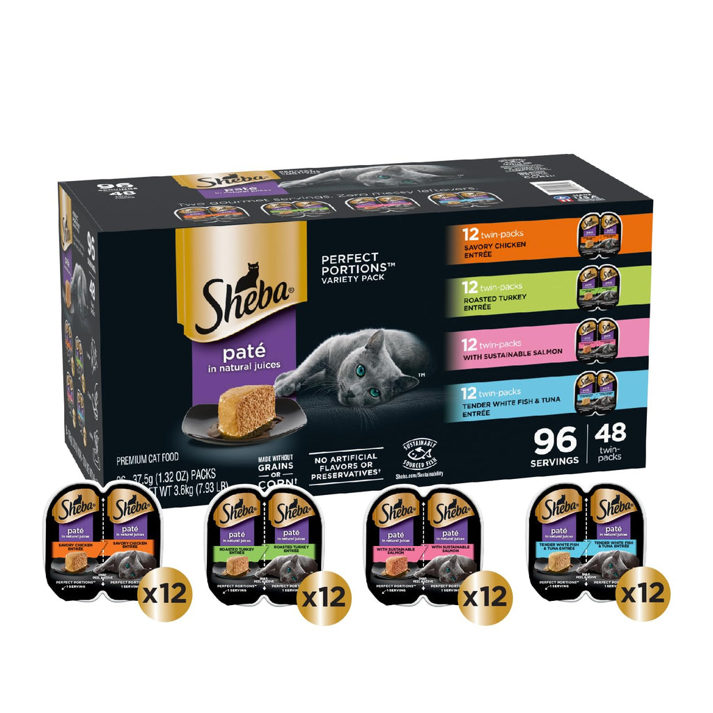 Sheba Perfect Portions Pate Wet Cat Food, Multipack, 2.6 oz, 36 ct