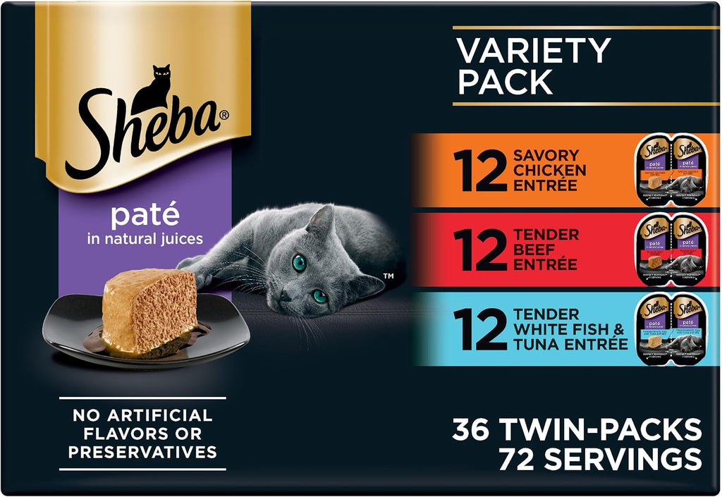 Sheba Perfect Portions Pate Wet Cat Food, Multipack, 2.6 oz, 36 ct