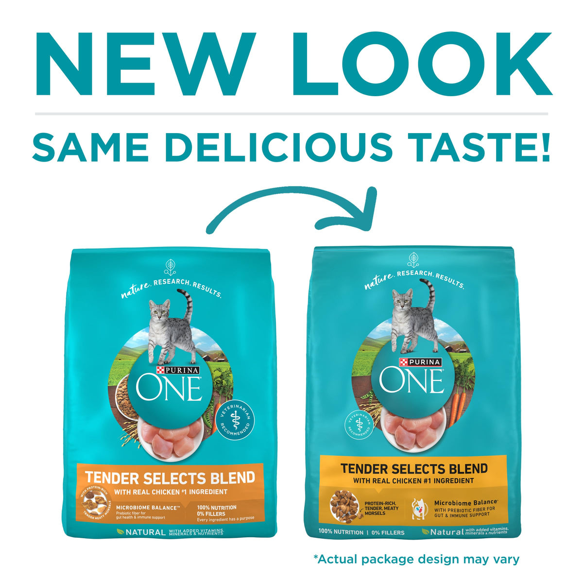 Purina ONE Tender Selects Dry Cat Food, Chicken, 16 lb Bag